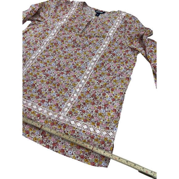 Lands End Womens Floral Print Cotton Blouse XL 18 - Picture 12 of 12